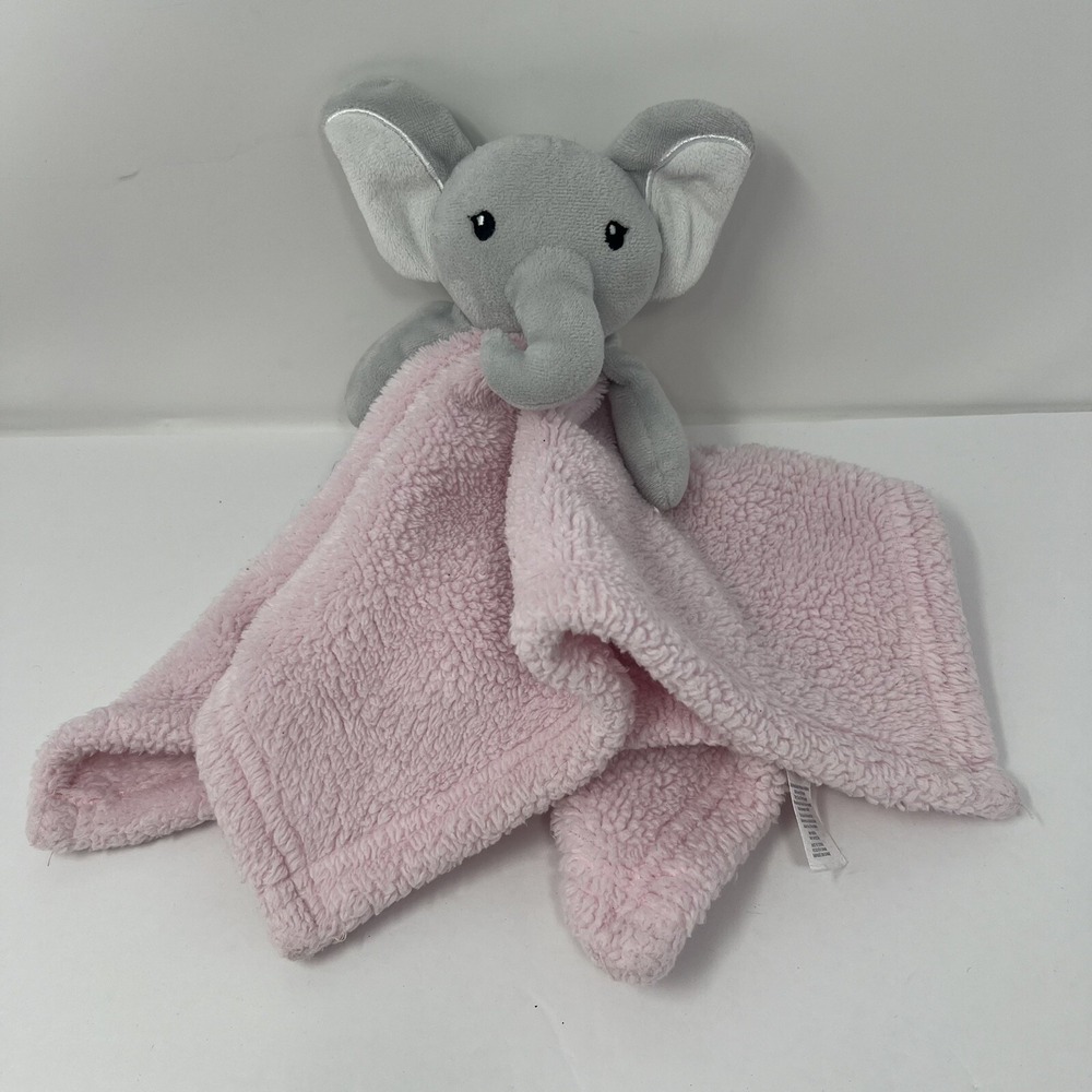 Cutie Pie Security Lovey Pink and Gray Elephant Plush‎ Stuffed Animal Toy
